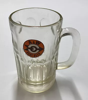 Vtg 1960’s A&W AW Root Beer Glass Mug Bullseye Arrow Logo Heavy 5 3/4” • $29.99