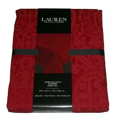 Ralph Lauren Nappe Mantel Red Tone On Tone Damask Paisley Tablecloth NEW U-Pick • $41.99