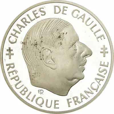 [#751846] Coin France Charles De Gaulle Franc 1988 Paris Proof MS Sil V • $71.44