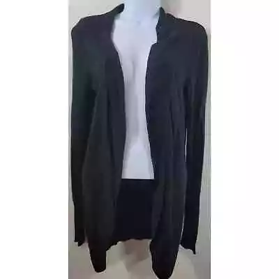 Mossimo Black Open Front Cardigan Sweater Medium Lightweight Soft Stretchy • $25