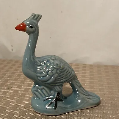 $9 • Buy Vintage Blue Luster Ceramic Peacock ~Made In Brasil