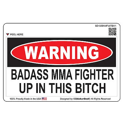 2 Pack - WARNING BADASS MMA FIGHTER(size: 5  X 3 )Full Color Vinyl Sticker • $9.99