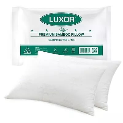 Australian Made Luxor Twin Pack Bamboo Cooling Pillow Standard Size • $29