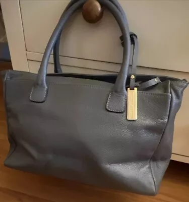 Marta Jonsson BNWT Leather Grey Handbag Beautiful Lined Genuine Leather • £45