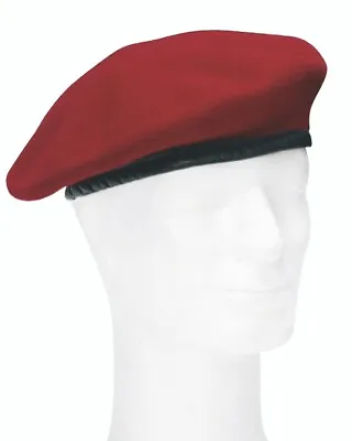 Genuine German Army Burgundy Wine Beret Military Command Cap Wool Quality New • $18.99