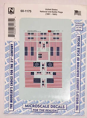 Microscale N Decal-united States National & Battle Flags (1861-1865)  #60-1175 • $5.75