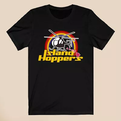 Island Hoppers Magnum PI Helicopter Logo Men's Black T-Shirt Size S-5XL • $16.99
