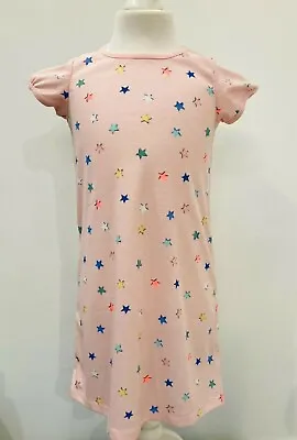 New Girls Pink Star Print Nightie Nightdress Ex M&S Rrp £11 To £13 Age 2 3 4 5 6 • £7.95