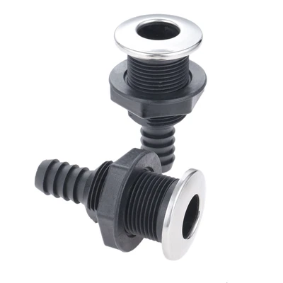 $13.31 • Buy 2Pcs 3/4Inch Straight Thru Hull Exhaust Scupper Connector Boat Drain Outlet Tool