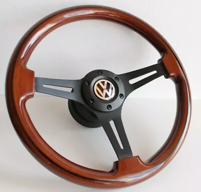 Steering Wheel Fits For VW Golf Jetta Mk1 Mk2 Scirocco  Wood Wooden  80-88' • $216.81