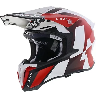 Airoh Twist 2.0 Lift Matt Red White All Sizes Offroad MX Helmet Free Ship! • $199.99
