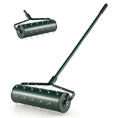 53CM Garden Manual Lawn Aerator Rolling Aerator Lawn Tool Push Grass Aeration • £43.95