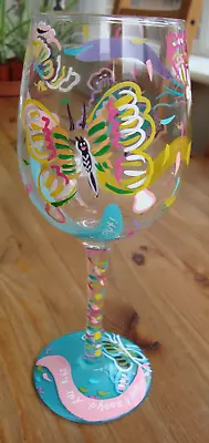 LOLITA - Hand Painted Social Butterfly Wine Glass. • £12