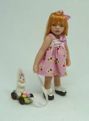 Beautiful 1:12 Bonnie Justice Miniature Pink Girl With Rabbit • $67