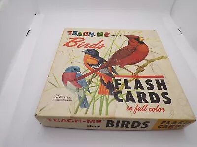 Teach Me About Birds Flash Cards Full Color 1962 Birds Of America Gelles Widmer • $35
