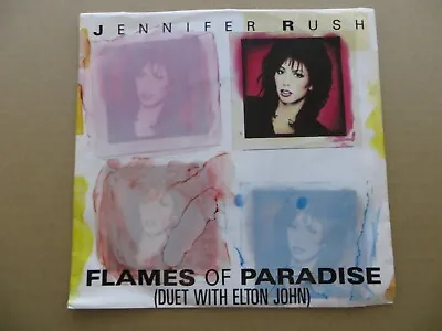 Jennifer Rush With Elton John – Flames Of Paradise - 1987 - Epic 34-07119 7  45 • $20