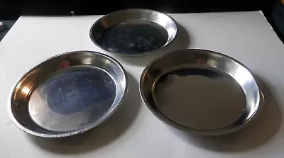 3 Vintage 11 1/2   Large Tin Pie Plates Pie Pan Pie Tin • $21.50