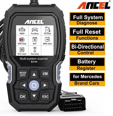 $79.99 • Buy Fit For Mercedes Full System OBD2 Scanner SRS ABS DPF Oil Reset Code Reader Tool