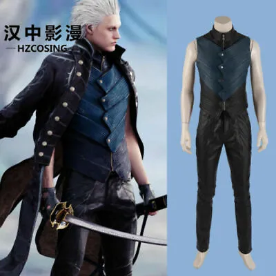 HZYM Vergil Cosplay Devil May Cry 5 Vest Jackets Costume Halloween Costume Kids • $112