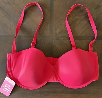 NWT Sweet Nothings Maidenform Red Push Up Bra 38D Strapless Padded Multiway Sexy • $24