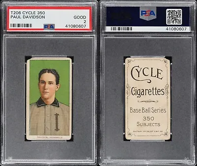 1909-11 T206 Paul Davidson Indianapolis PSA 2 ***Cycle 350*** • $259.99