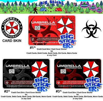 Evil Resident Umbrella Corp Credit Card Skin Cover SMART ATM Sticker Wrap • $6.78