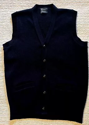 The Men’s Shop JCPENNEY Men's L Sweater Vest Blue Button Up Vintage Grandpa • $8.23