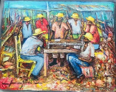 12x16 ORIGINAL HAITI HAITIAN ART PAINTING BY Jean Madsen Gilles • £83.49