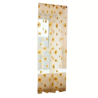 Window Voile Elegant Practical Sunflower Window Voile Skin-friendly • $13.54