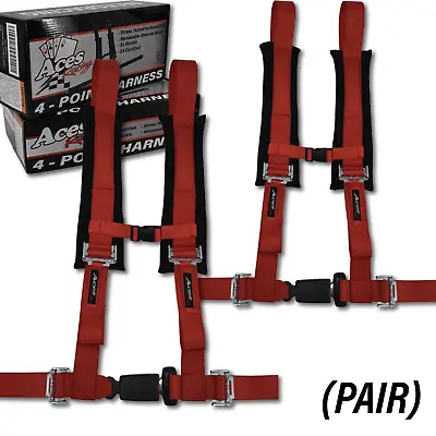 RZR 1000 Turbo XP Trail  (Pair) 4 Point Harness - Red - With Seatbelt Bypass • $119.99