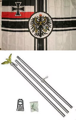 3x5 German World War 1 WWI Imperial Germany Flag Aluminum Pole Kit Set 3'x5' • $41.56