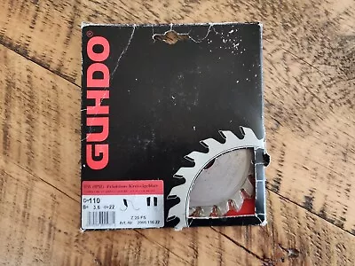 GUHDO 2060.110.22 EDGE BANDER SAW BLADE 110 Mm Diam 3 Mm Kerf 22mm Bore 20 Teeth • £32.13