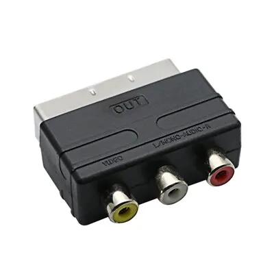 £5.96 • Buy 21Pin Scart Male To 3 RCA Female Adapter TV AV DVD S-Video Input Output Switch