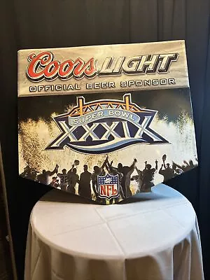 2005 NFL SUPER BOWL XXXIX OFFICIAL BEER SPONSOR COORS LIGHT Tin Ad Sign 34x32” • $55.21