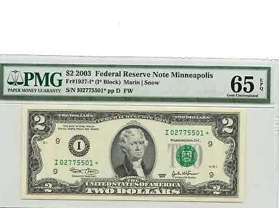 $2 Dollars 2003   Federal Reserve Star  Note  Lucky Money Value $270 • $270