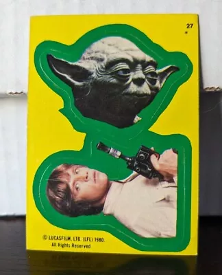 1980 Topps The Empire Strikes Back Sticker Luke Skywalker Yoda #27 • $2