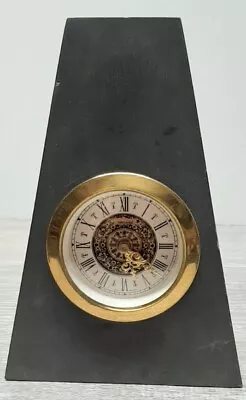 Mercedes Desk Mantle Clock 6  VTG West Germany Wind Up Slate Works Rare  • $129.99