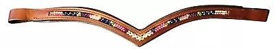 18  V-Shaped Browband With Colorful Patterned Swarovski Crystals • $83