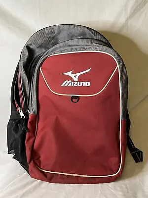 Mizuno Baseball Softball Bat Pack Backpack Red/black/gray Bag * Some Flaws • $10