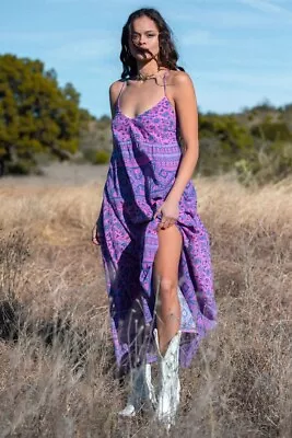 $99 • Buy Spell Journey Strappy Maxi Dress Mulberry Size S BNWOT