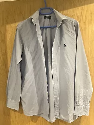 Mens Ralph Lauren Blue White Checked Long Sleeve Shirt Size 15.5 • £4.20