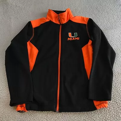 Miami Hurricanes Jacket Men's Medium Black Orange Full Zip NCAA Sports Fleece • $24.88