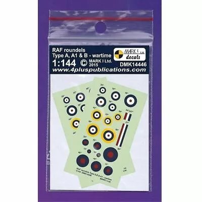 Mark I Decals DMK14446 1/144 RAF WWII Roundels Type A A1 B • £3.55