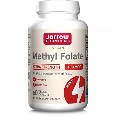 Jarrow Formulas Methyl Folate 400mcg 60 Capsules Folic Acid Prenatal Support • £12.68