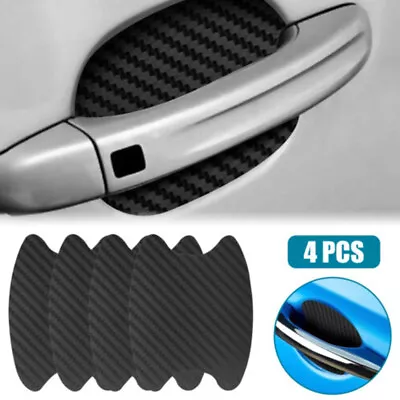 4x Car Carbon Fiber Door Handle Protector Film Anti Scratch Sticker Accessories • £5.49