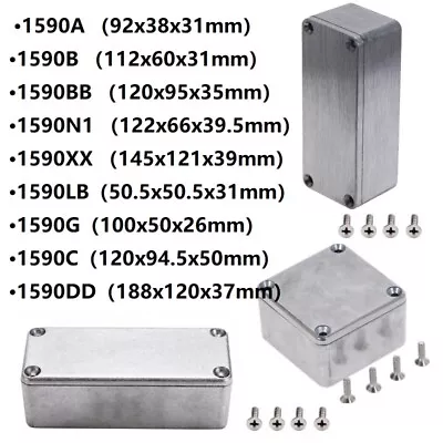 IP54 Aluminium Electronics Project Box Enclosure Instrument Case & Screws • £11.22