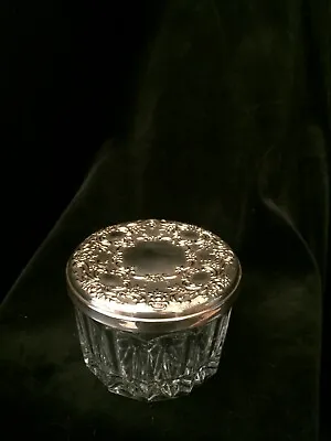 $175 • Buy Antique Cut Crystal Glass And Sterling Towle Jewelry Casket Trinket Box