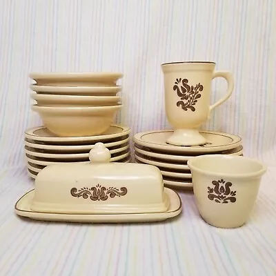 Pfaltzgraff  Village  Vintage Stoneware 18pc Dishes Set Cups Bowls Plates Butter • $200