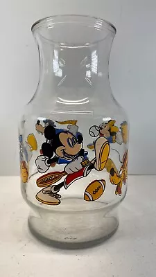 DISNEY Vtg Mickey Minnie Donald Carafe Pitcher Decanter GLASS Vase No Lid • $8.05
