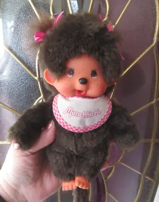 Sekiguchi Monchhichi 8  Girl With Bib And Pink Bows • $24.99